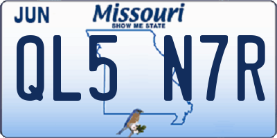 MO license plate QL5N7R