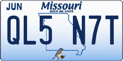 MO license plate QL5N7T
