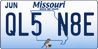 MO license plate QL5N8E
