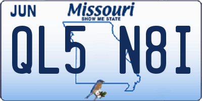 MO license plate QL5N8I