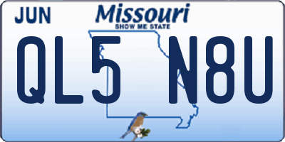 MO license plate QL5N8U