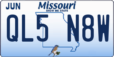MO license plate QL5N8W