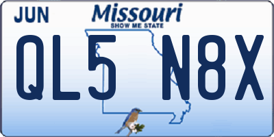 MO license plate QL5N8X