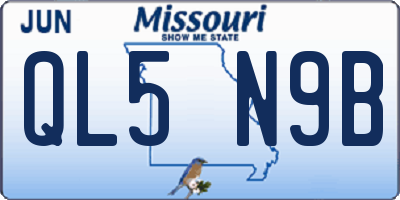 MO license plate QL5N9B