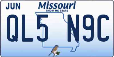MO license plate QL5N9C