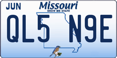 MO license plate QL5N9E