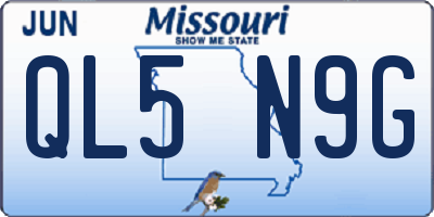 MO license plate QL5N9G