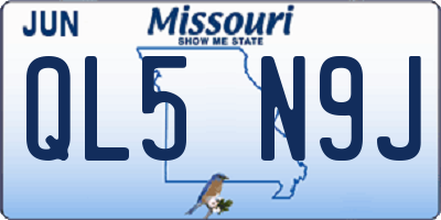 MO license plate QL5N9J