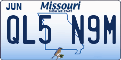 MO license plate QL5N9M