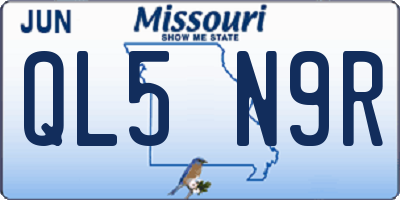 MO license plate QL5N9R