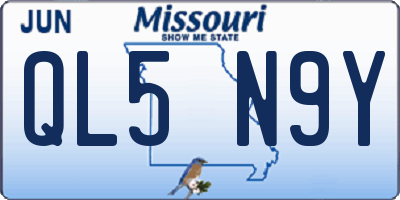 MO license plate QL5N9Y