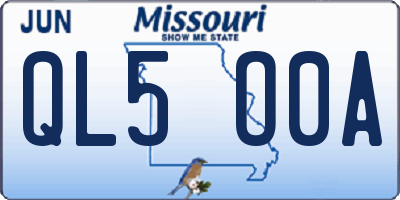 MO license plate QL5O0A