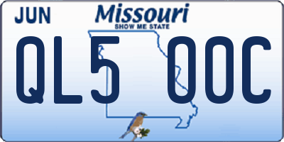 MO license plate QL5O0C