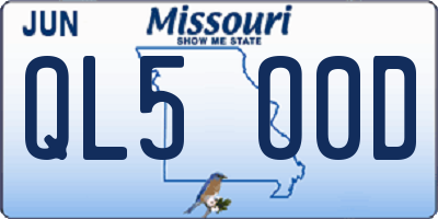 MO license plate QL5O0D