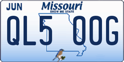 MO license plate QL5O0G