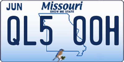 MO license plate QL5O0H
