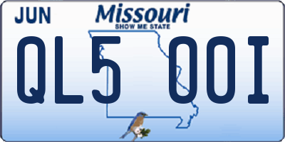 MO license plate QL5O0I