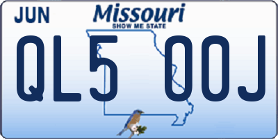 MO license plate QL5O0J