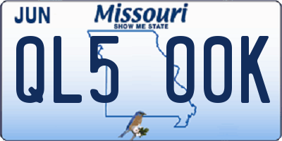 MO license plate QL5O0K