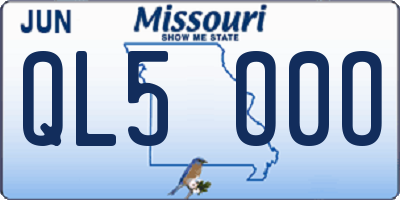 MO license plate QL5O0O