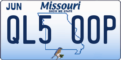 MO license plate QL5O0P
