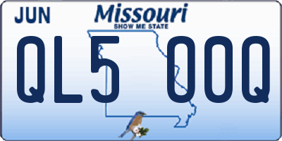 MO license plate QL5O0Q