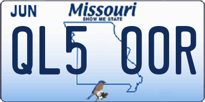 MO license plate QL5O0R
