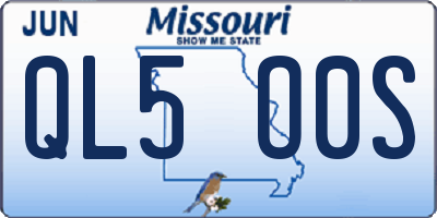 MO license plate QL5O0S