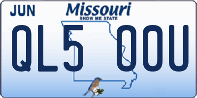 MO license plate QL5O0U