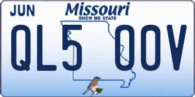 MO license plate QL5O0V