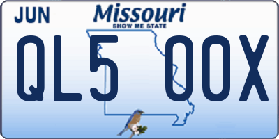MO license plate QL5O0X