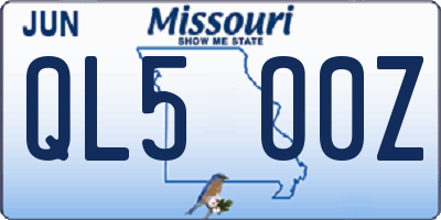 MO license plate QL5O0Z