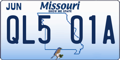 MO license plate QL5O1A
