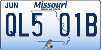 MO license plate QL5O1B