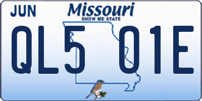 MO license plate QL5O1E