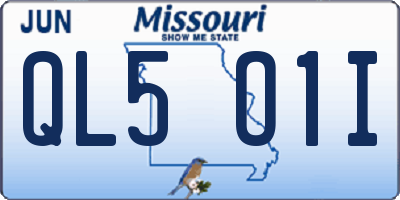 MO license plate QL5O1I
