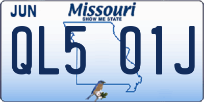 MO license plate QL5O1J