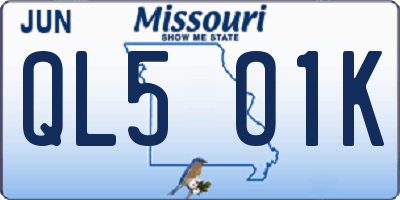 MO license plate QL5O1K