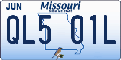 MO license plate QL5O1L