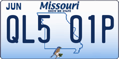 MO license plate QL5O1P