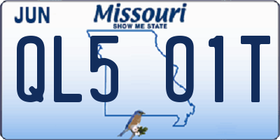 MO license plate QL5O1T