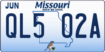 MO license plate QL5O2A