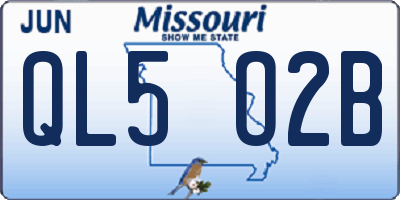 MO license plate QL5O2B