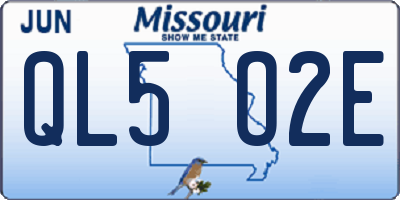 MO license plate QL5O2E