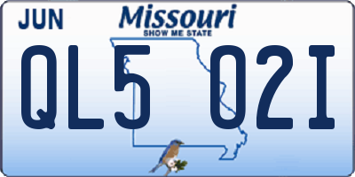 MO license plate QL5O2I