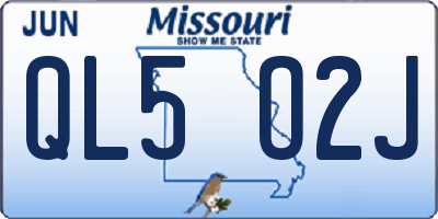 MO license plate QL5O2J