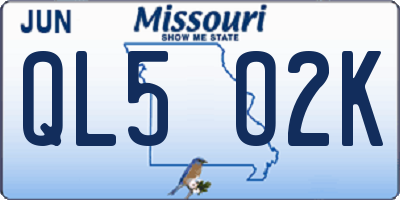 MO license plate QL5O2K