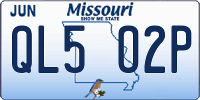 MO license plate QL5O2P
