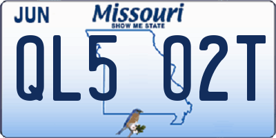 MO license plate QL5O2T