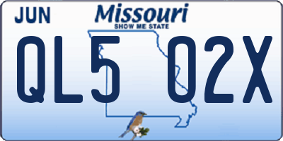 MO license plate QL5O2X